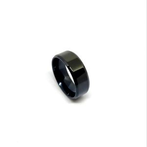 New stylish gloss black wedding band ring